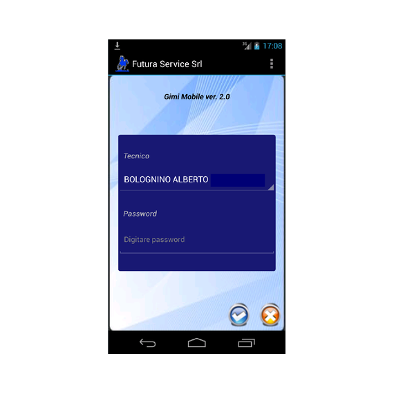 Gimi Mobile App - Maschera accesso