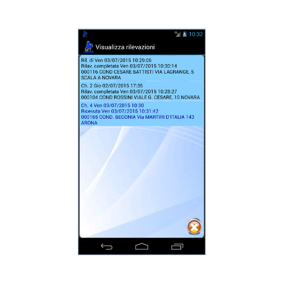 Gimi Mobile App - Visualizza rilevazioni